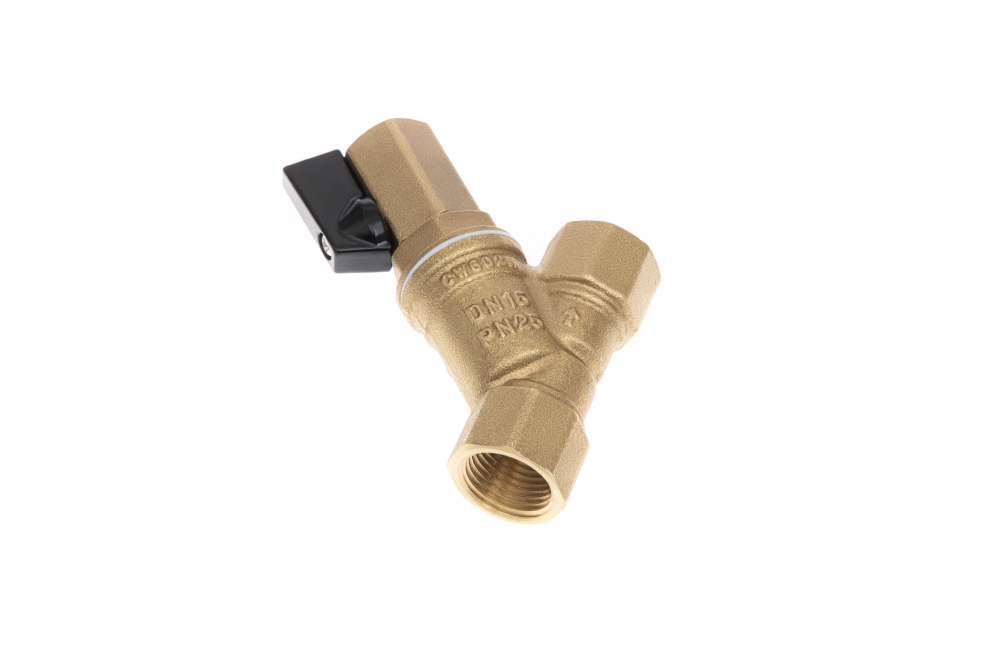 065B8342R FVR-DR Латунный сетчатый фильтр Ду20, Ру25, со сливным краном